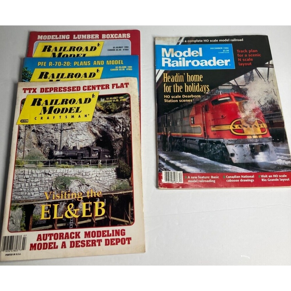 VTG  Railroad Model Craftsman Magazine 1994 Model Trains 3 Issues‎ PLUS 1 Other